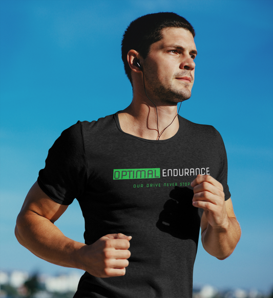 men's grey soft workout t-shirt with green and white text