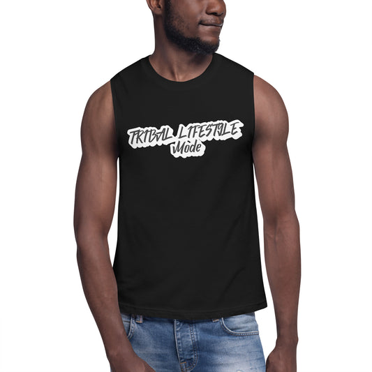 man with tribal mode muscle tank top