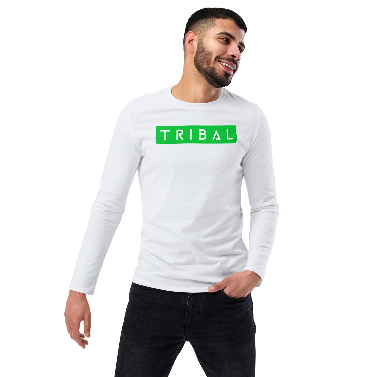 man with white long sleeve tribal shirt